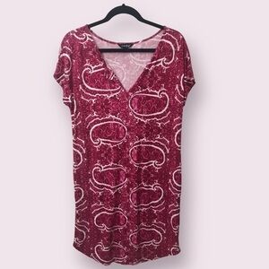 LUCKY Brand Womens Viscose Paisley Printed Knee Length Short Sleeve Dress Size M
